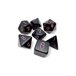 Chessex 7-Die Set Opaque - Black/Pink