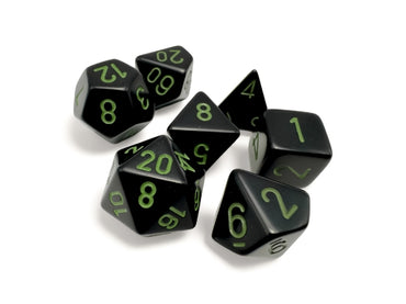 Chessex 7-Die Set Opaque - Black/Green