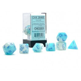 Chessex 7-Die Set Gemini Luminary - Turquoise-White/Blue