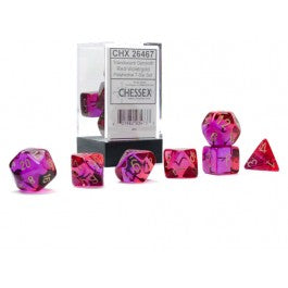 Chessex 7-Die Set Gemini Translucent - Red-Violet/Gold