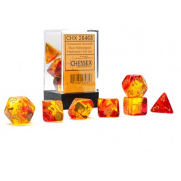 Chessex 7-Die Set Gemini Translucent - Red-Yellow/Gold