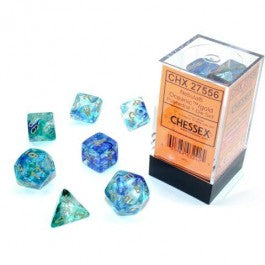 Chessex 7-Die Set Nebula Luminary - Oceanic/Gold
