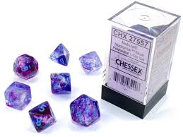 Chessex 7-Die Set Nebula Luminary - Nocturnal/Blue