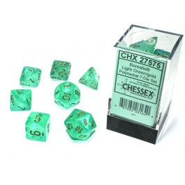 Chessex 7-Die Set Luminary Borealis - Light Green/Gold