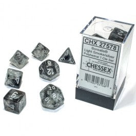 Chessex 7-Die Set Luminary Borealis - Light Smoke/Silver