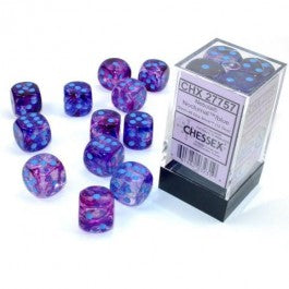 Chessex 16mm d6 (12) Luminary Nebula - Nocturnal/Blue
