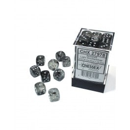 Chessex 12mm d6 (36) Luminary Borealis - Light Smoke/Silver