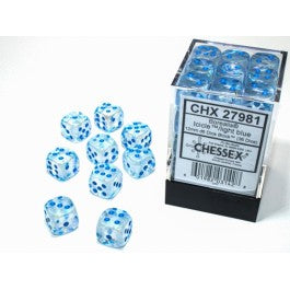 Chessex 12mm d6 (36) Luminary Borealis - Icicle/Light Blue