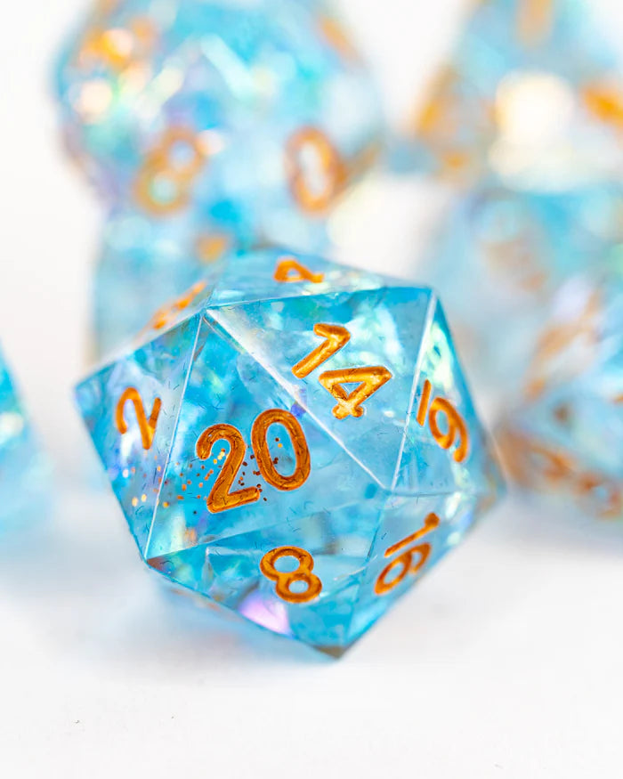 Fires of Elysium | 7 Piece Sharp Edge Dice Set