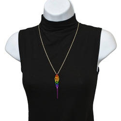 LGBTQ Rainbow Pride - Spike Pendant: LONG (30" seamless chain)