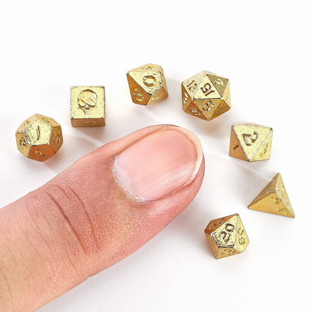 Unseelie Mini Metal RPG Dice Set  - Gold