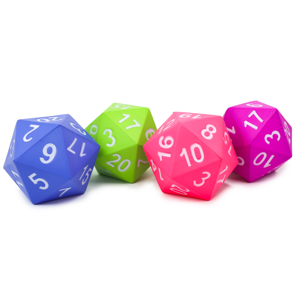 Giant D20 Foam Dice: Soft Foam Oversized 20-Sided Dice : Black/Blue/Red Assortment