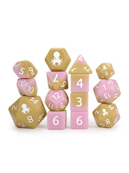 Strawberry Cold Foam Matte 14pc Dice Set inked in White