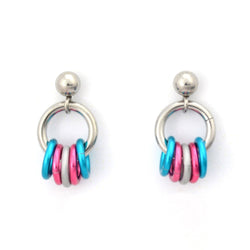 Transgender Pride - Tiny Hoop Flag Earring: Bold