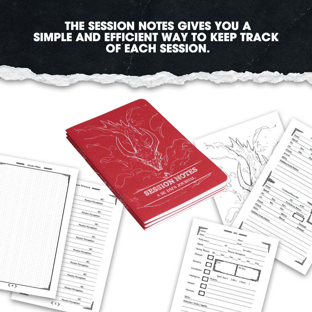 DM Journal Set – RPG Campaign Notebooks for D&D Game Masters: Red