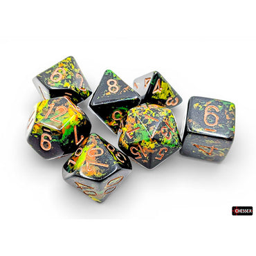 Chessex 7-Die Set Brush Dice - Deep Forest