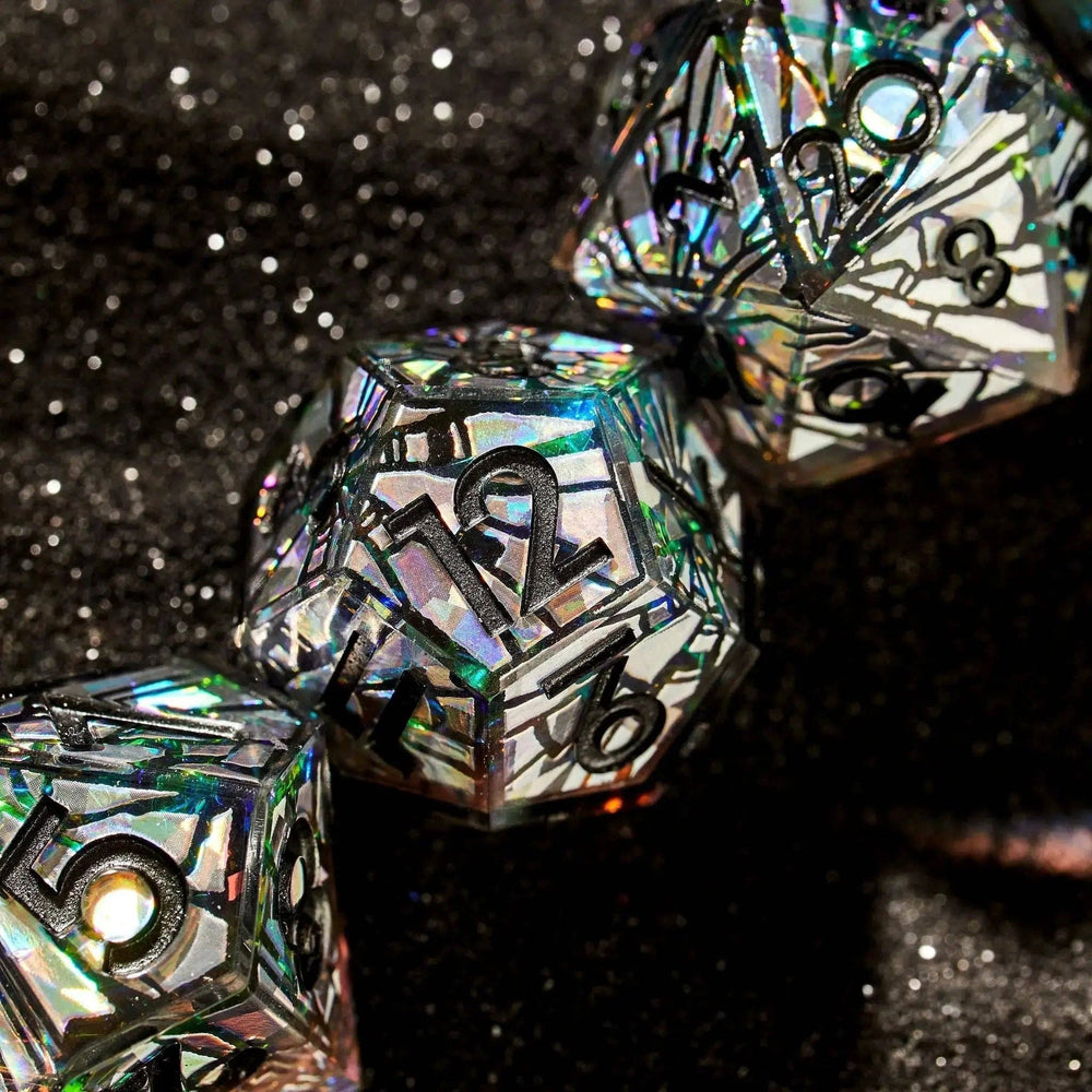 Heart of Glass 7-Piece Iconic Dice Set