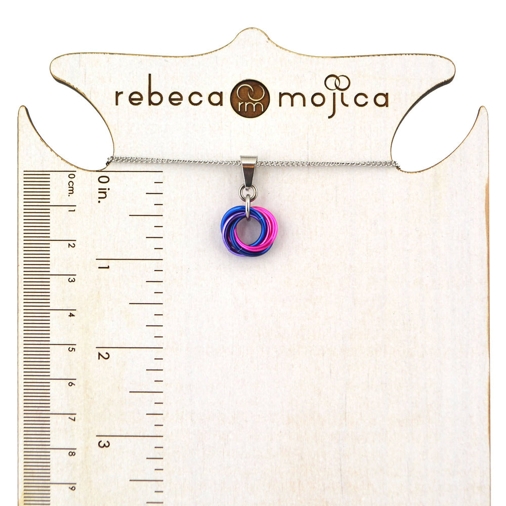 LGBTQ Pride Small Swirl Pendant - 24+ Flags: Pansexual