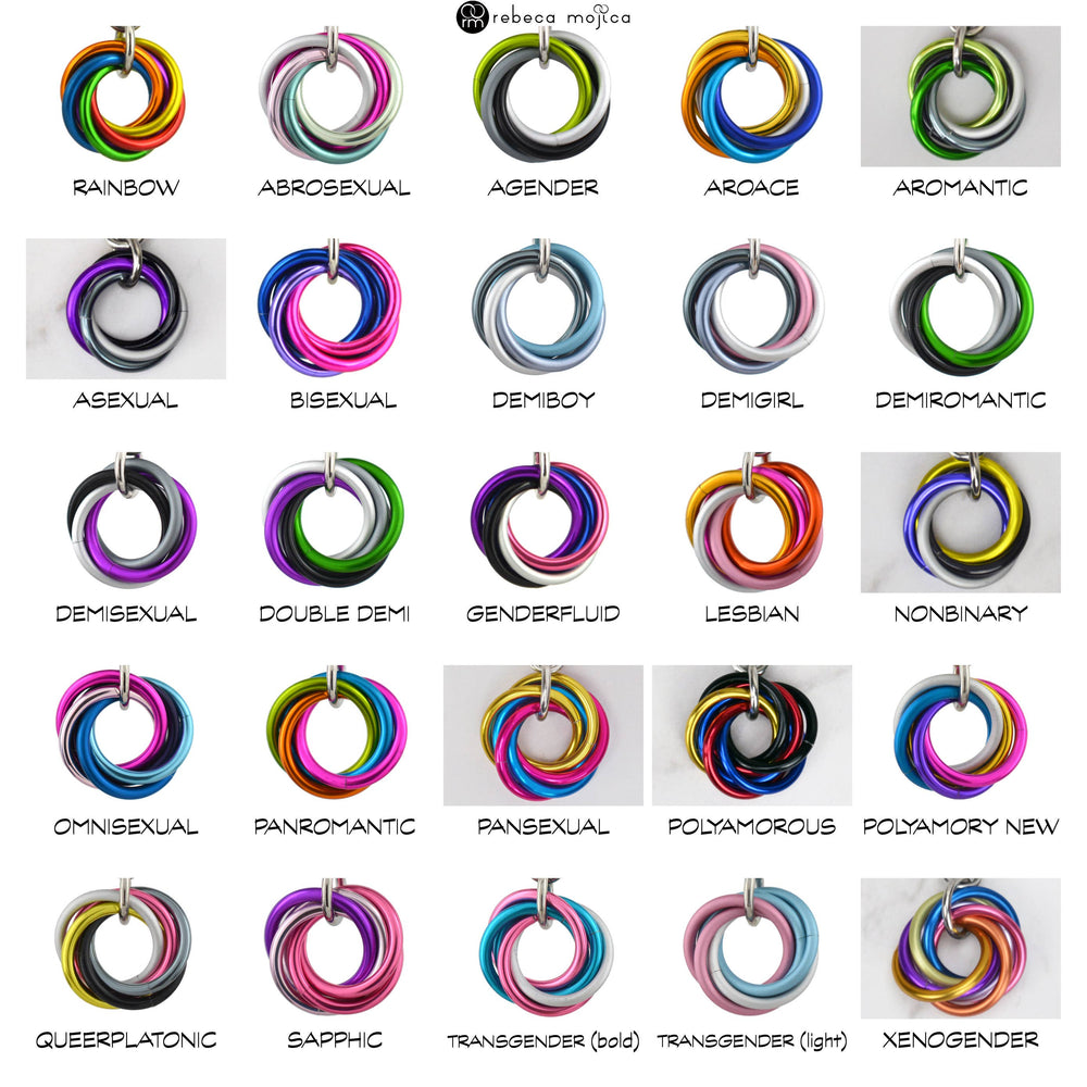 LGBTQ Pride Small Swirl Pendant - 24+ Flags: Agender