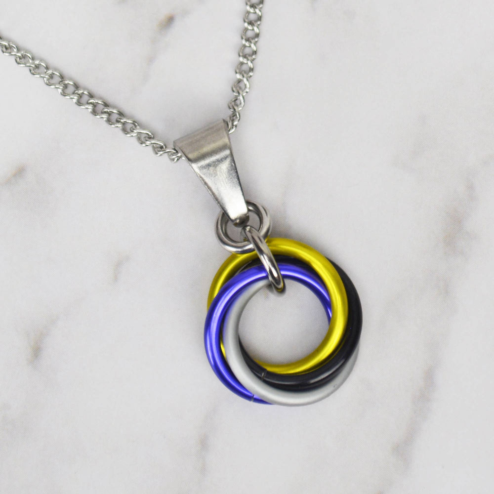 LGBTQ Pride Small Swirl Pendant - 24+ Flags: Nonbinary
