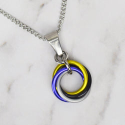 LGBTQ Pride Small Swirl Pendant - 24+ Flags: Nonbinary