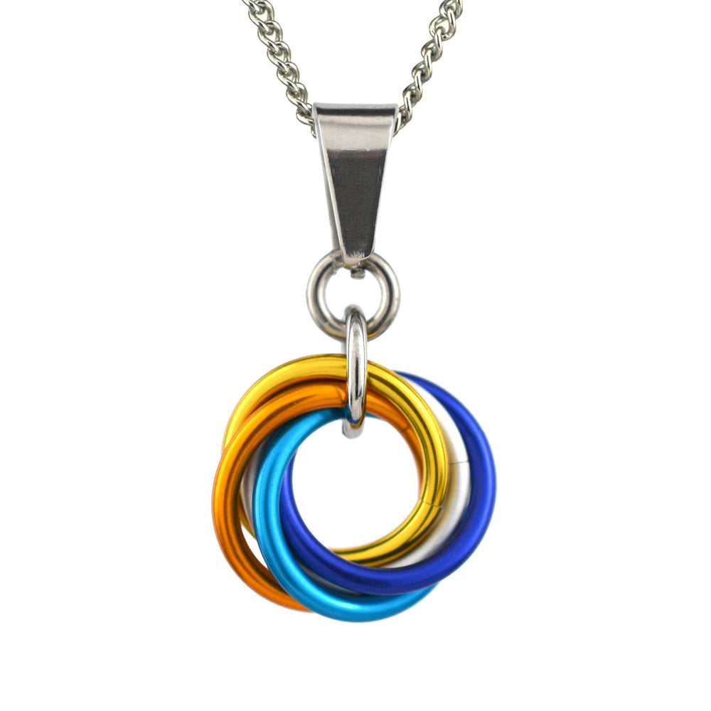 LGBTQ Pride Small Swirl Pendant - 24+ Flags: Lesbian