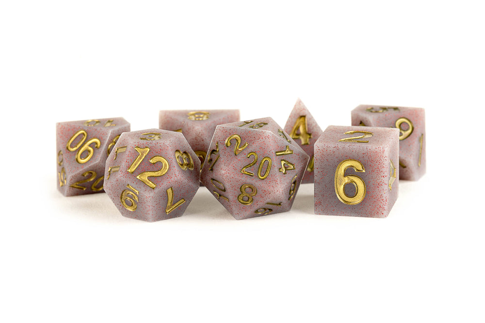 UNIQUE Sharp Edge Silicone Rubber Dice Set: Volcanic Soot