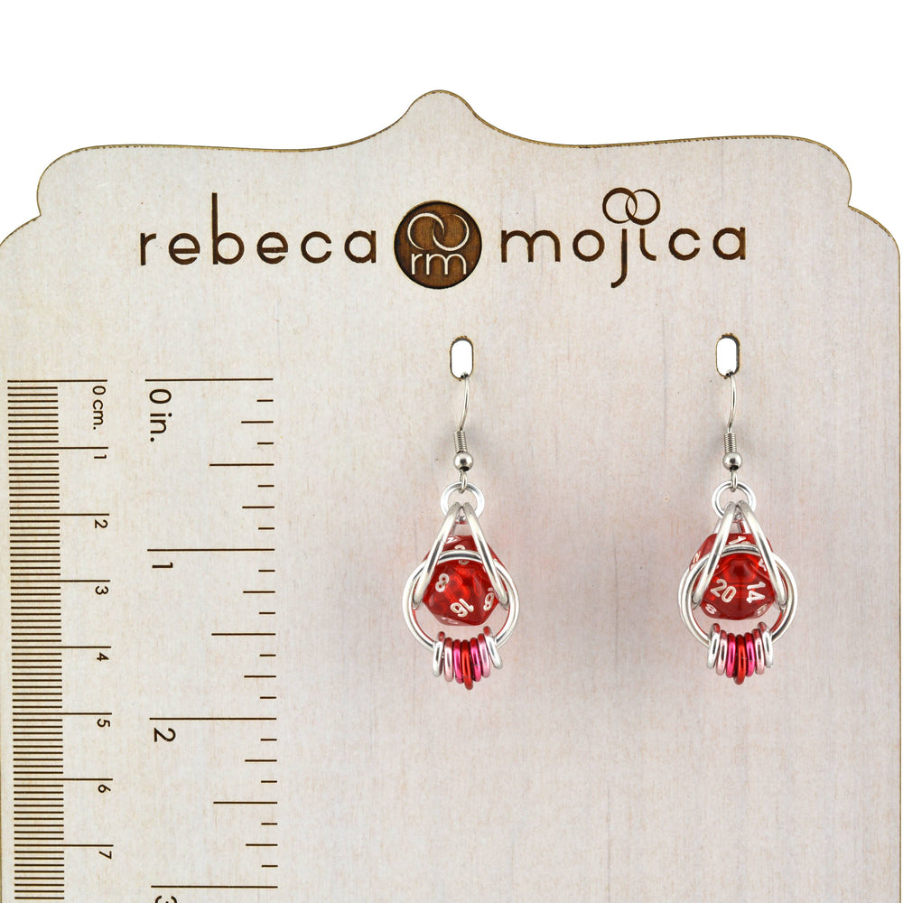 D20 Earrings - LGBTQ Rainbow or Ombre Coil: Rainbow / Purple