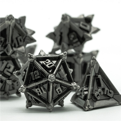 Warrior's Flail: Silver - Metal RPG Dice Set