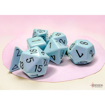 Chessex 7-Die Set Opaque - Pastel Blue/Black