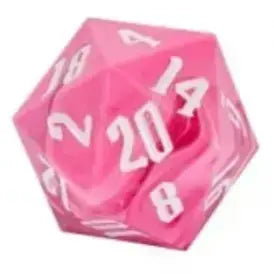 Huge D20 55mm - Marble: Marble Pink/Black