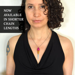 LGBTQ Rainbow Pride - Spike Pendant: LONG (30" seamless chain)