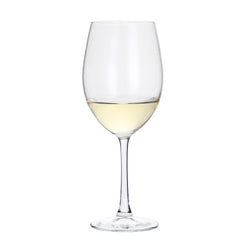 Lorren Home Trends White Wine Glasses, Clear Glass, 13 Ounce Capacity, Long Stem Design, Set of 6