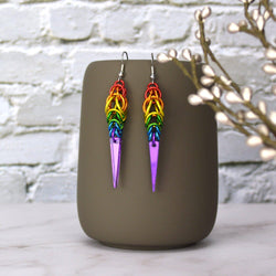 LGBTQ Rainbow Pride - Spike Earring: Mirror Spike