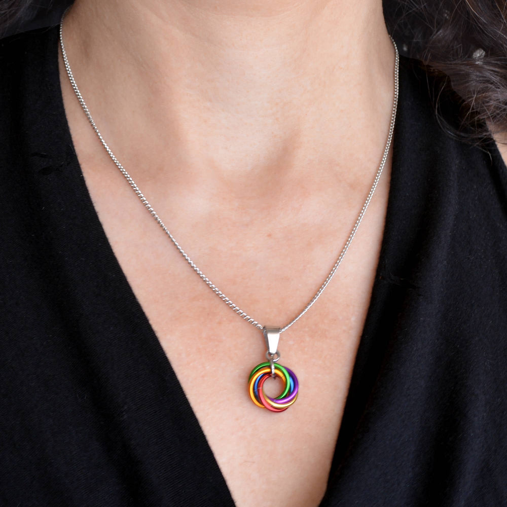 LGBTQ Rainbow Pride Pendant - Small Swirl