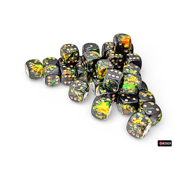 Chessex 12mm d6 (36) Brush Dice - Deep Forest