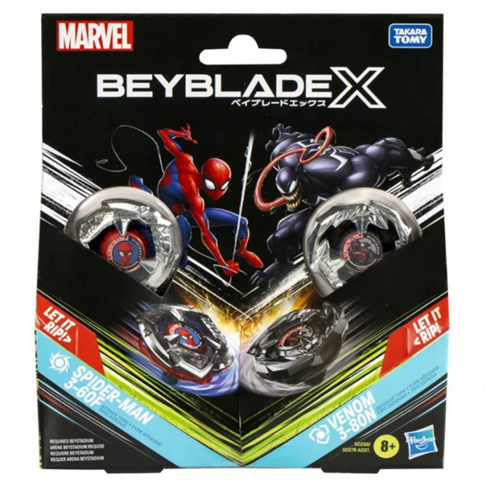 Takara Tomy Beyblade Limited Edition X BX-00 Double Starter Spider-Man and Venom