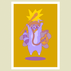 Raccoon Wizard Print