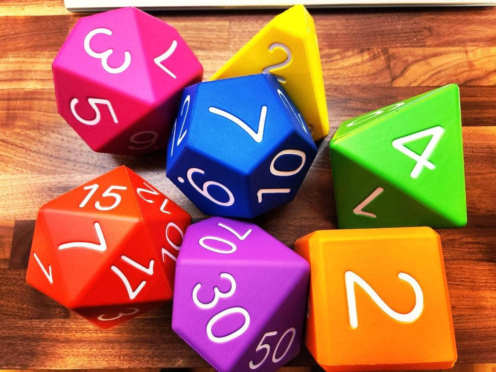 4 inch Polyhedral Set (7 dice) Zucati Big Foam Dice