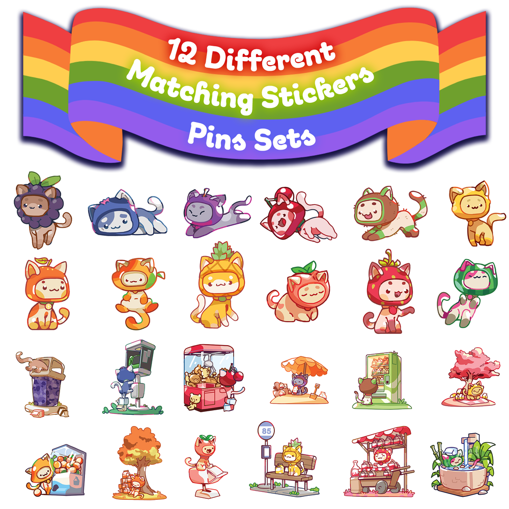 Milk Carton Mystery Dice 12 Pack Different Fruit Kawaii Cats