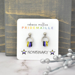 Nonbinary Pride - Tiny Hoop Flag Earring