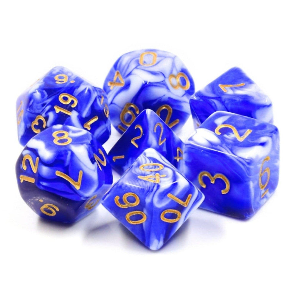 Blue Porcelain RPG Dice Set