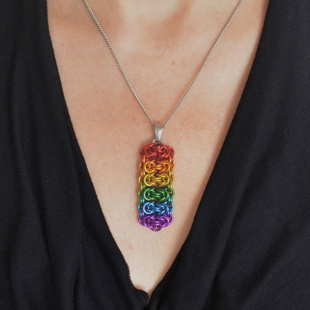 LGBTQ Rainbow Pride Flag - Rectangle Pendant