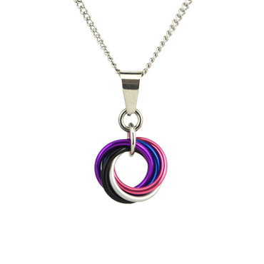 LGBTQ Pride Small Swirl Pendant - 24+ Flags: Genderfluid