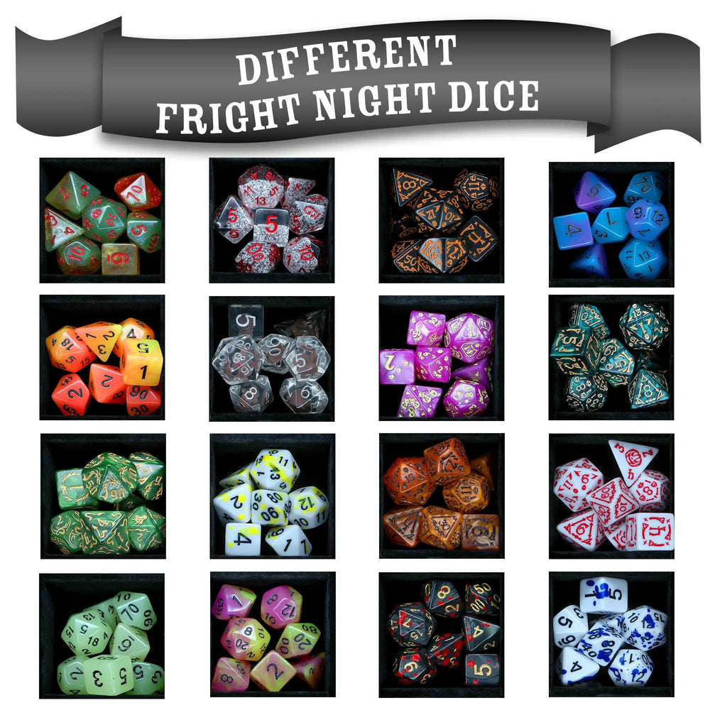 Fright Night Mystery Dice – Spooky dice, pins and stickers!