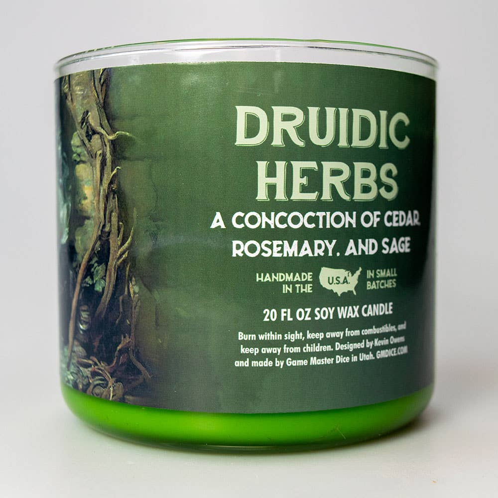 Druidic Herbs Gaming Candle: 8oz