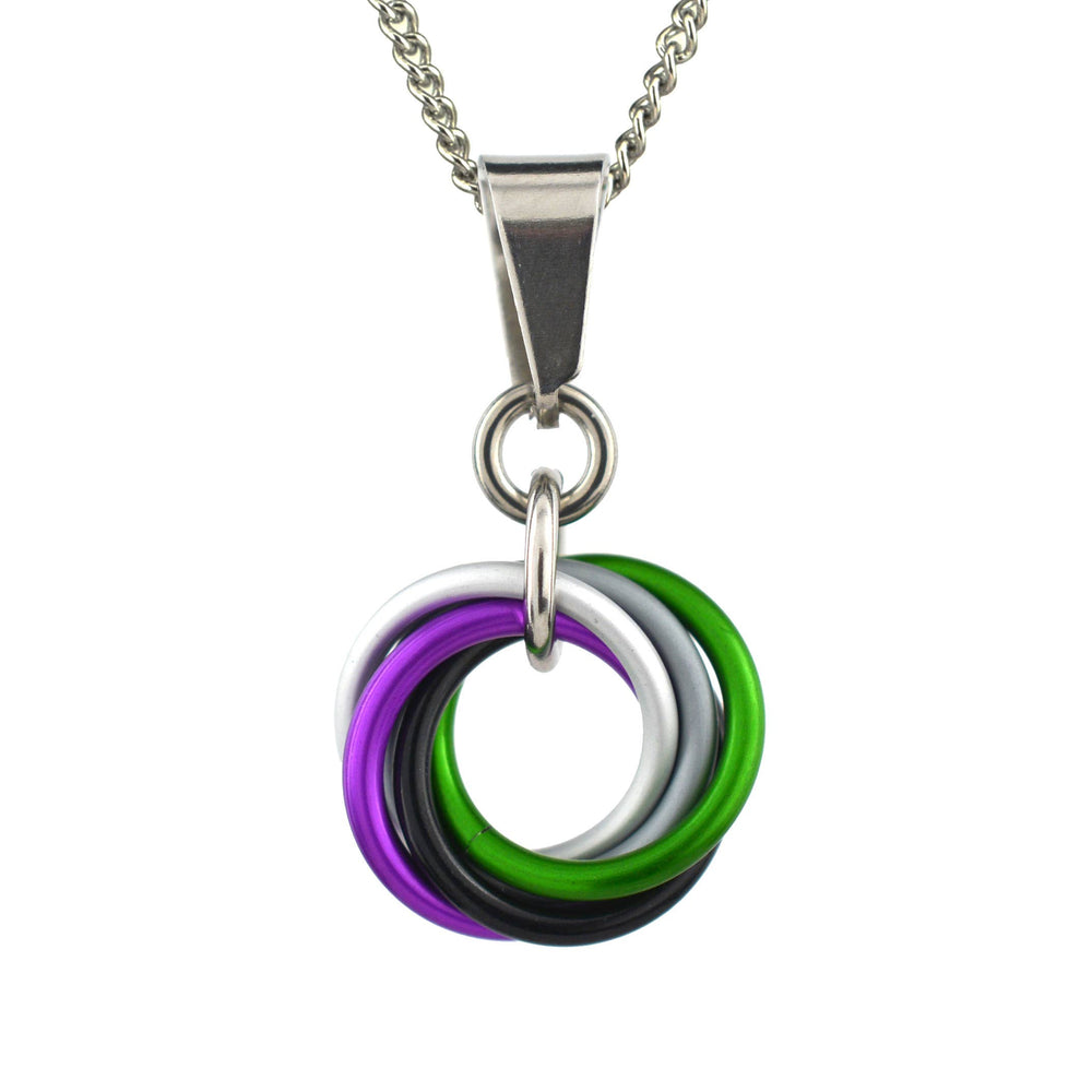 LGBTQ Pride Small Swirl Pendant - 24+ Flags: Agender