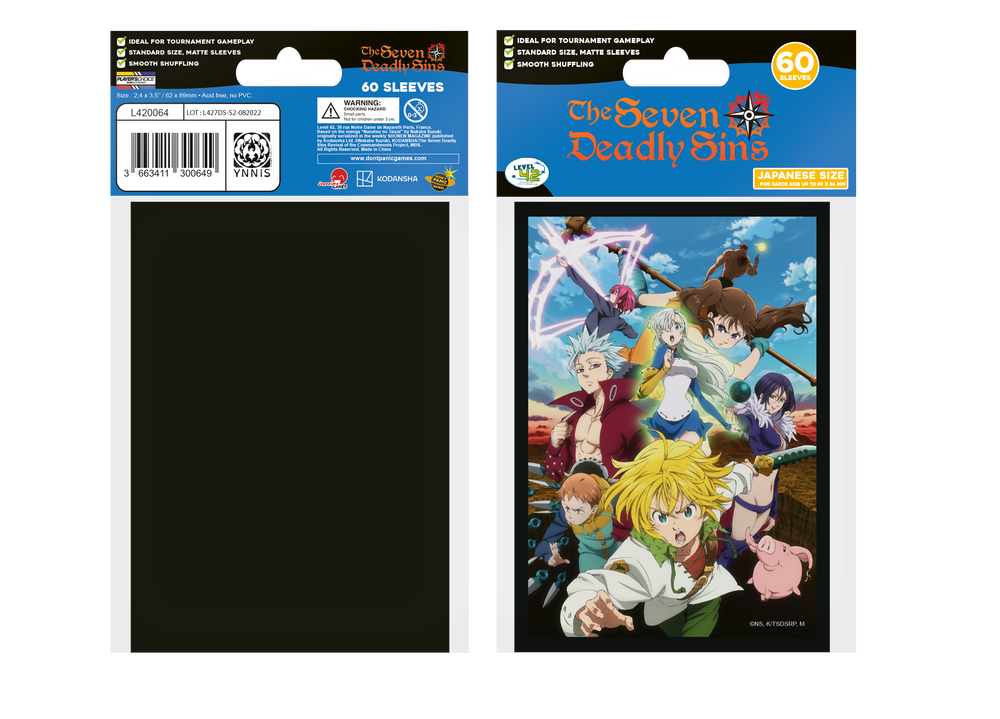 Officially Licensed 7 Deadly Sins YGO Sleeves Battle Team