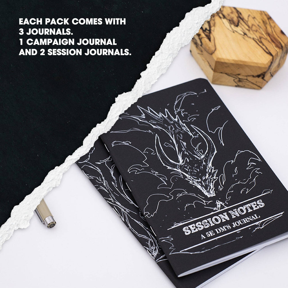 DM Journal Set – RPG Campaign Notebooks for D&D Game Masters: Black