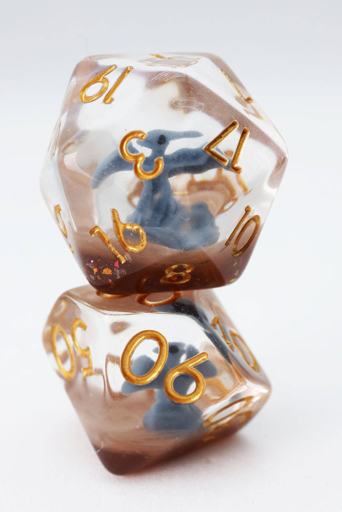 Blue Pterodactyl RPG Dice Set